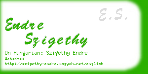 endre szigethy business card